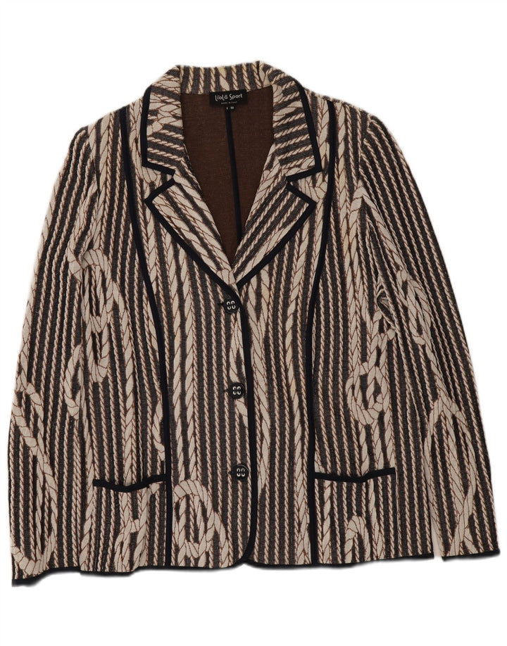 Giacca blazer da donna a 3 bottoni in maglia Liola IT 50 XL cotone a righe nere