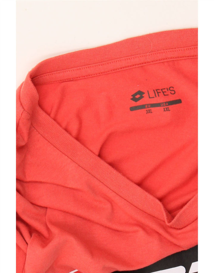 T-shirt grafica da uomo LOTTO Top 2XL Rossa