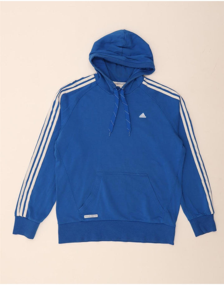 Felpa con cappuccio da uomo Adidas Large in cotone blu