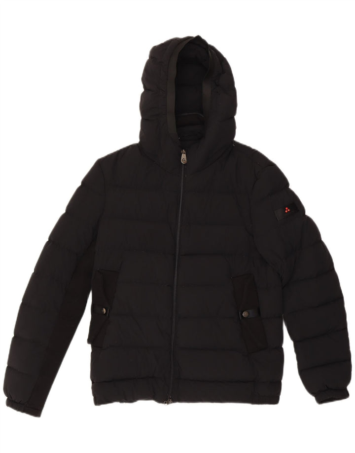 PEUTEREY Womens Oversized Hooded Padded Jacket UK 10 Small Black Nylon Vintage PEUTEREY and Second-Hand PEUTEREY from Messina Hembry 