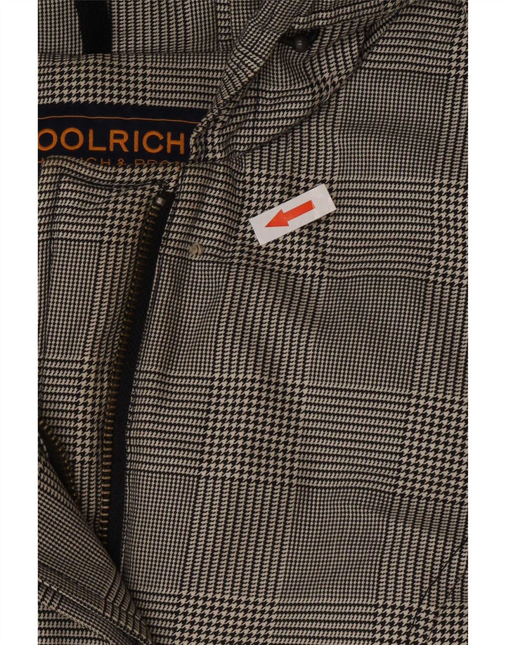 Woolrich Parka da uomo con cappuccio UK 14 cotone pied de poule nero medio