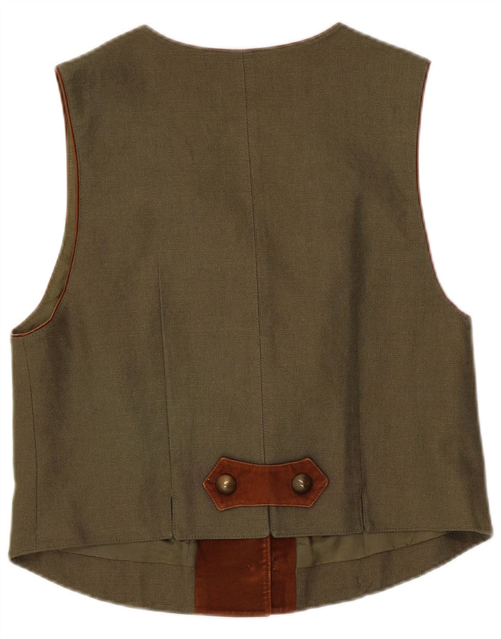 Gilet da donna C&A UK 14 Lino floreale kaki medio