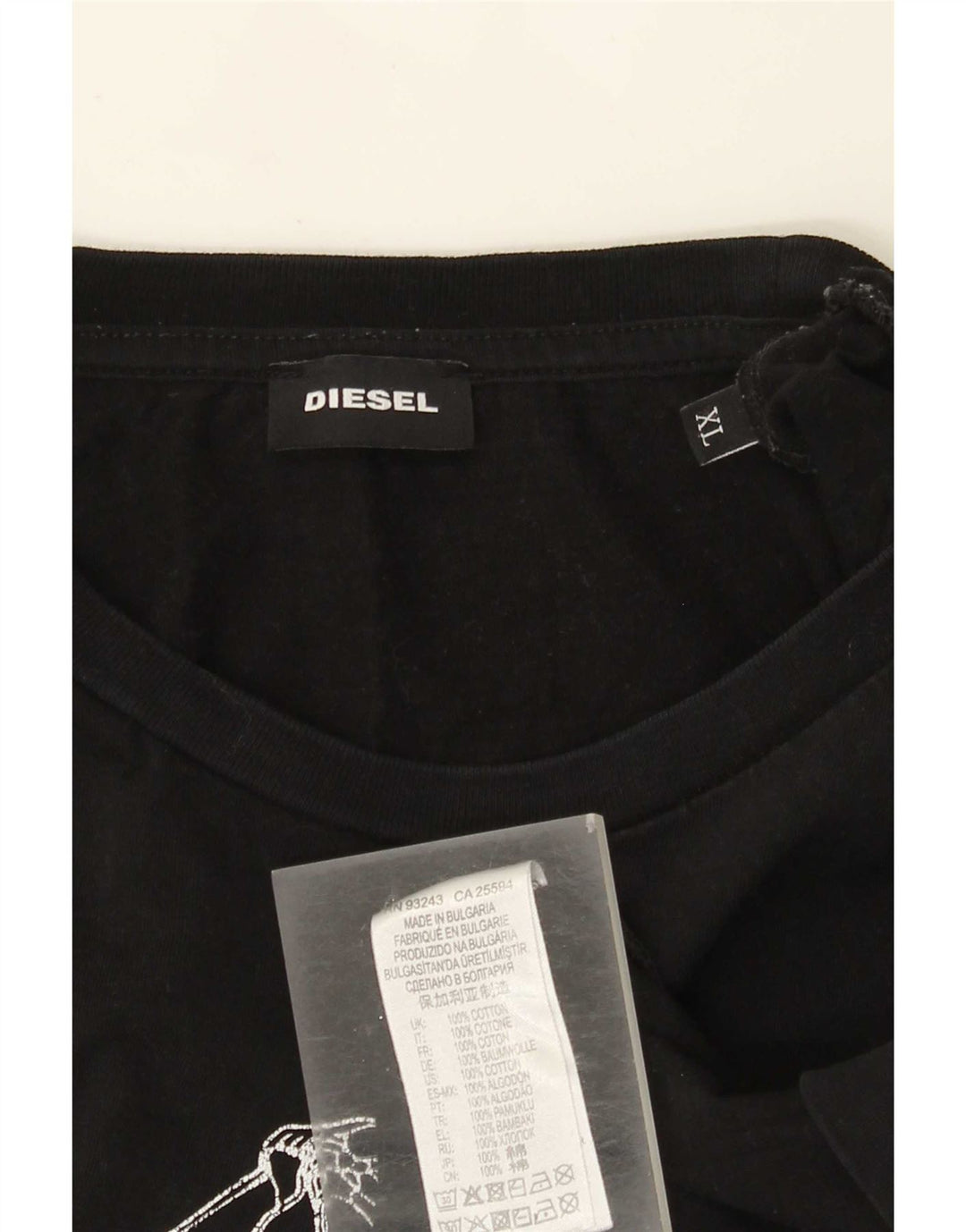 T-shirt grafica da uomo Diesel Top XL in cotone nero