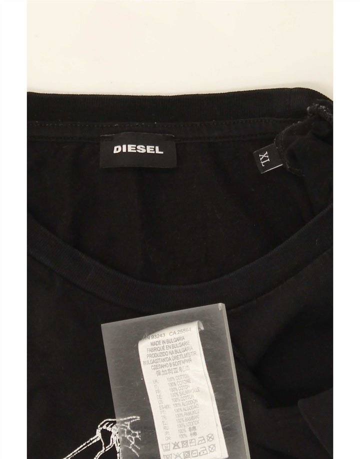 T-shirt grafica da uomo Diesel Top XL in cotone nero