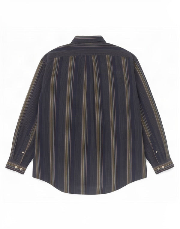 Camicia da uomo Marlboro Classics 2XL Cotone a righe blu navy