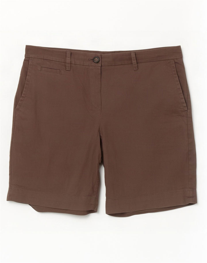 Pantaloncini chino da donna Marks & Spencer UK 12 medi W32 cotone marrone