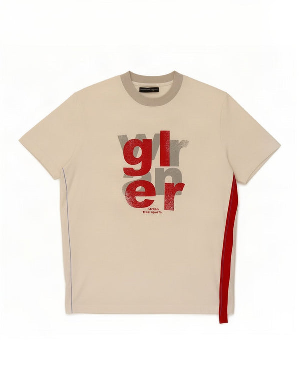 T-shirt grafica da donna Wrangler Top UK 12 Cotone color block bianco medio