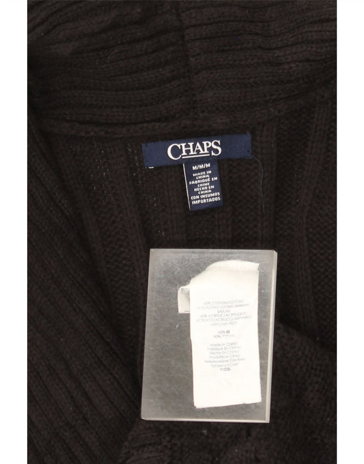 Maglione cardigan senza maniche da donna CHAPS UK 12 cotone nero medio