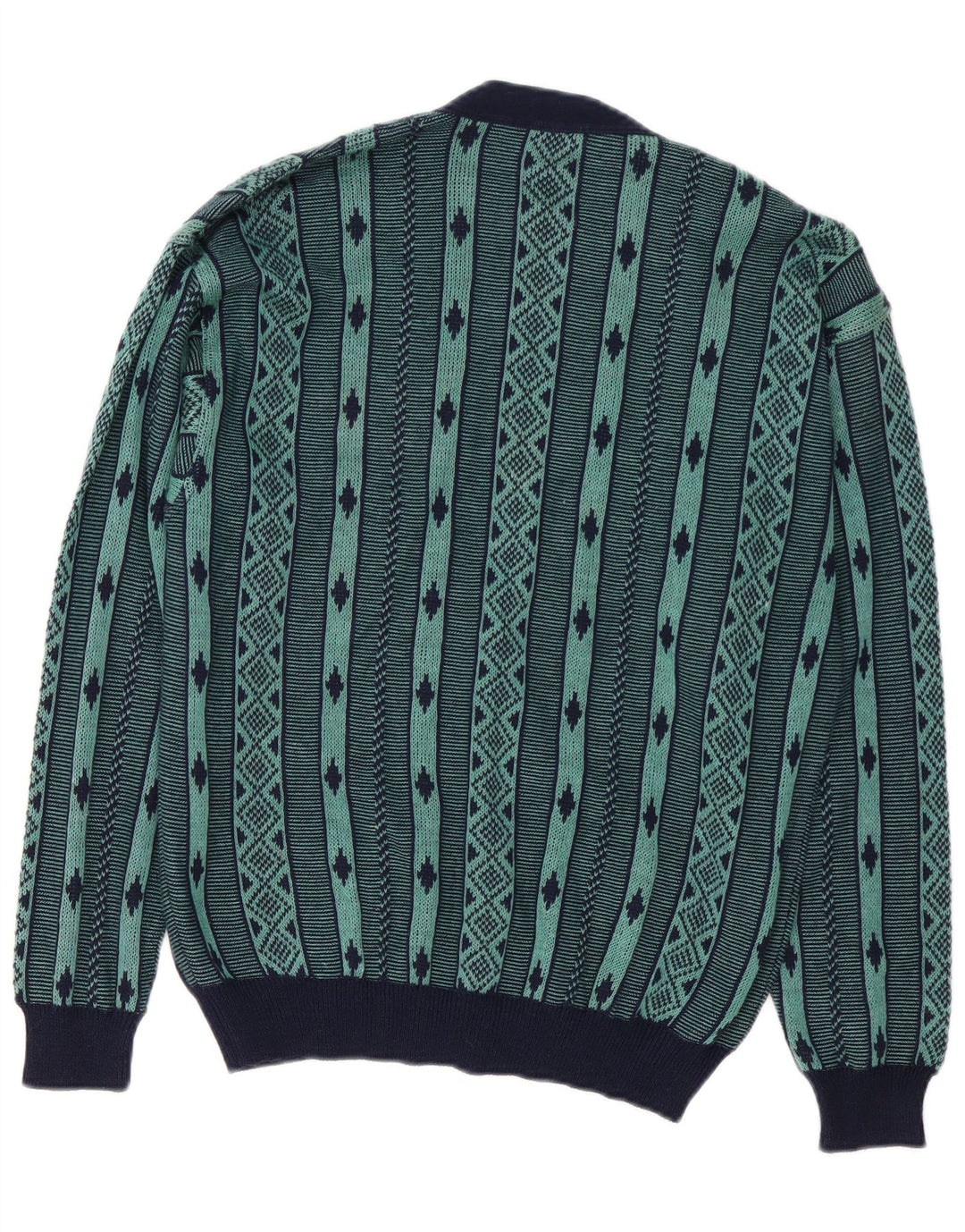 DALMINE Maglione Cardigan Uomo Cotone Geometrico Verde Medio