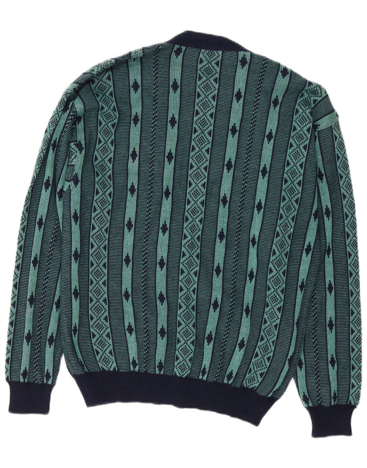 DALMINE Maglione Cardigan Uomo Cotone Geometrico Verde Medio