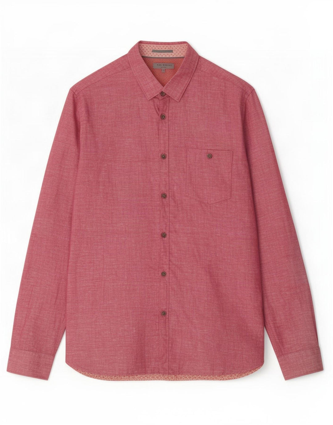 Camicia da uomo Ted Baker taglia 4 grande lino rosa