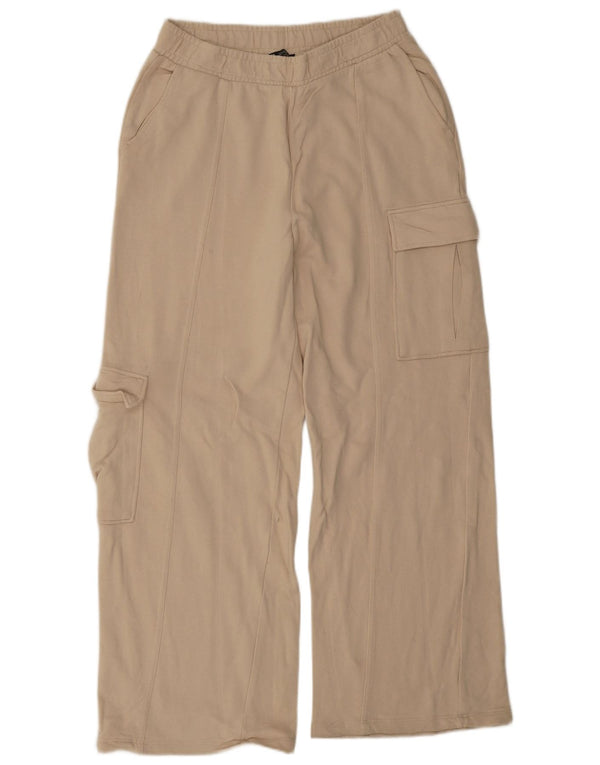 Pantaloni da tuta cargo Zara da donna UK 14 grandi in cotone beige