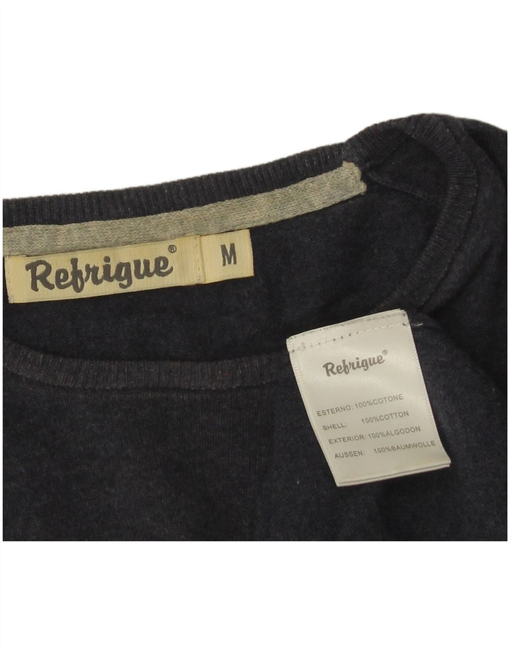 Maglione da uomo con scollo a barca Refrigue in cotone blu navy medio