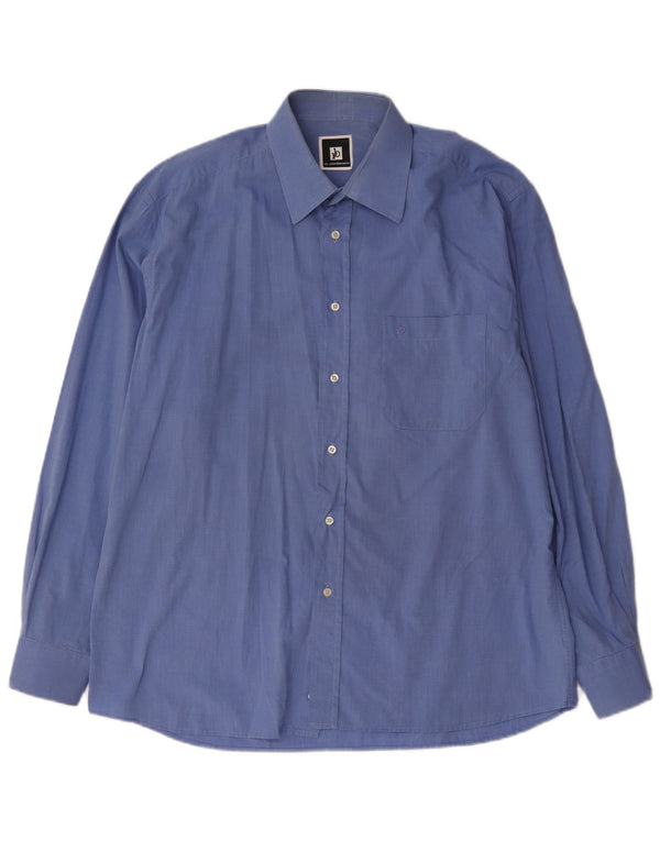 Camicia da uomo Roccobarocco taglia 42 16 1/2 grande cotone blu