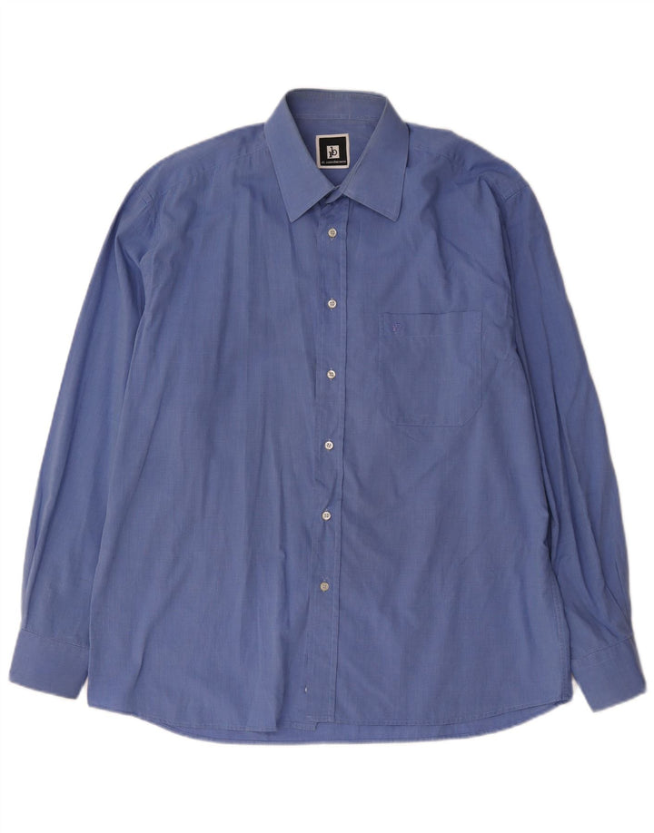 Camicia da uomo Roccobarocco taglia 42 16 1/2 grande cotone blu