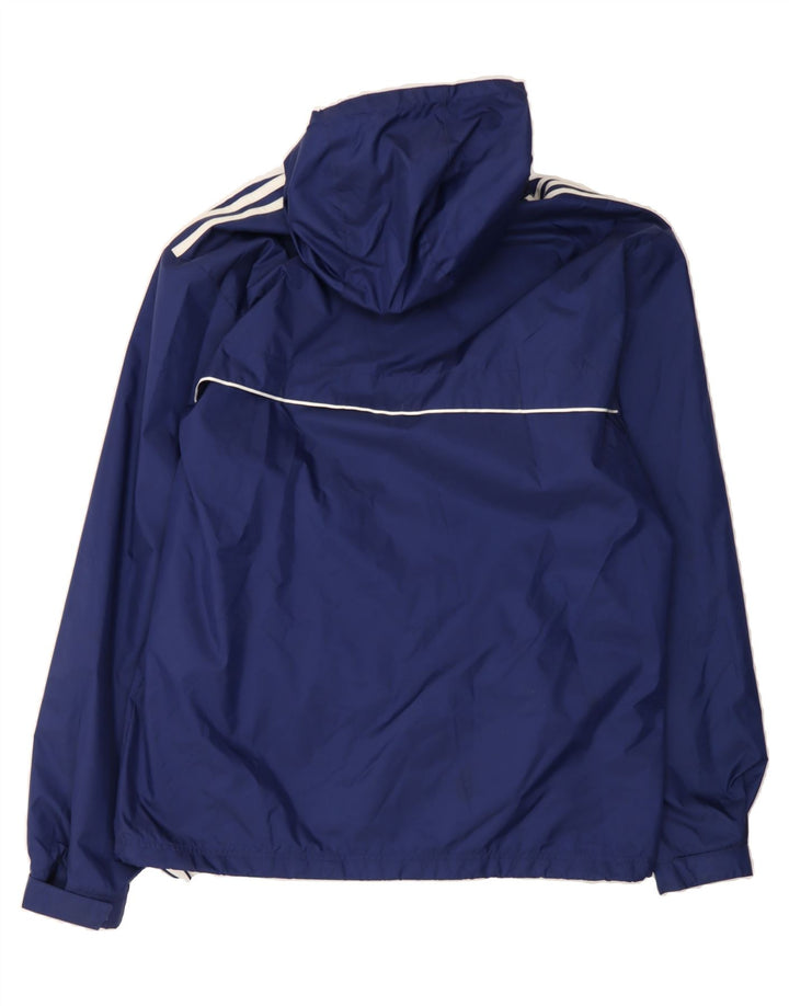 ADIDAS Mens Hooded Rain Jacket UK 42/44 Large Blue Nylon Vintage Adidas and Second-Hand Adidas from Messina Hembry 