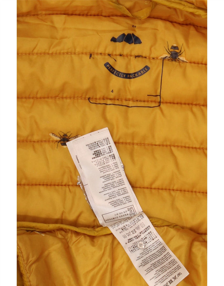 Giacca imbottita con cappuccio da donna Joules UK 14 giallo medio in poliammide