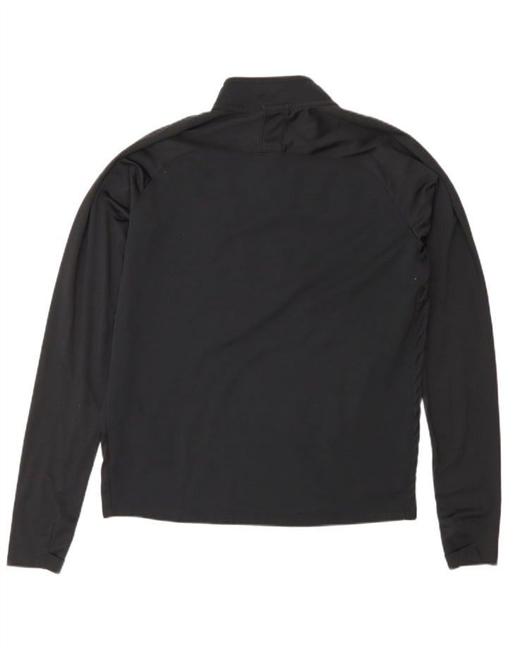 Top della tuta da ginnastica Nike da uomo con collo e zip, piccolo, in poliestere nero