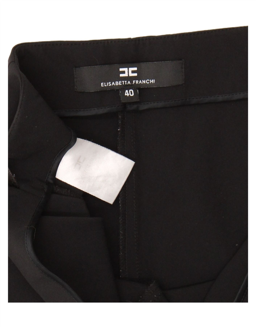 ELISABETTA FRANCHI Womens Capri Trousers EU 40 Medium W30 L21 Black