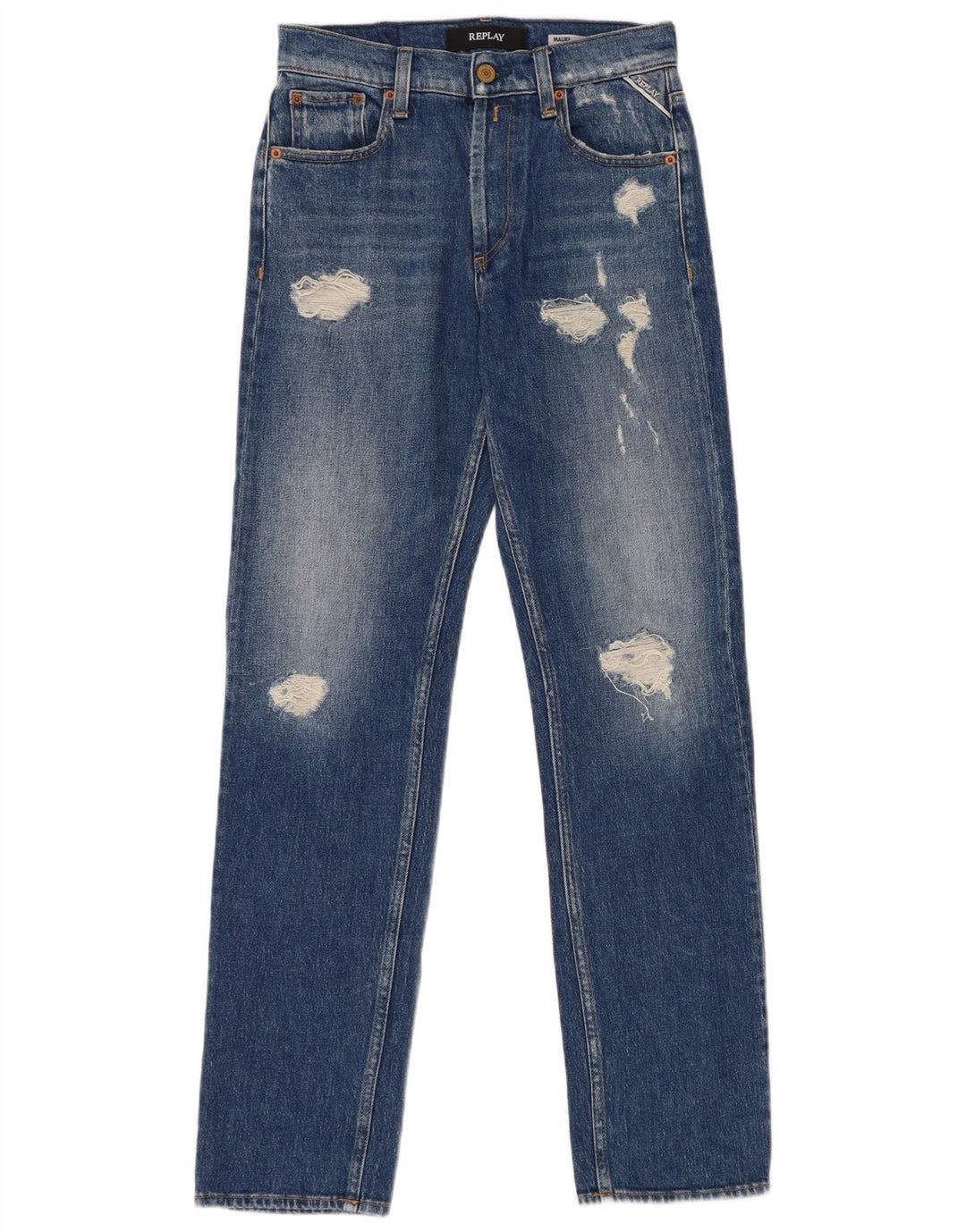 Replay Jeans dritti invecchiati da donna W25 L30 cotone blu
