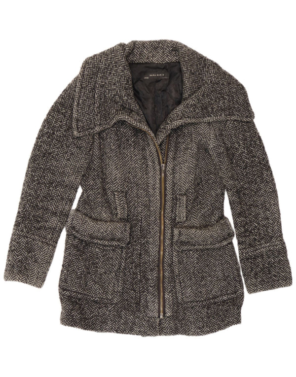 Cappotto Zara da donna UK 14 grigio medio a spina di pesce