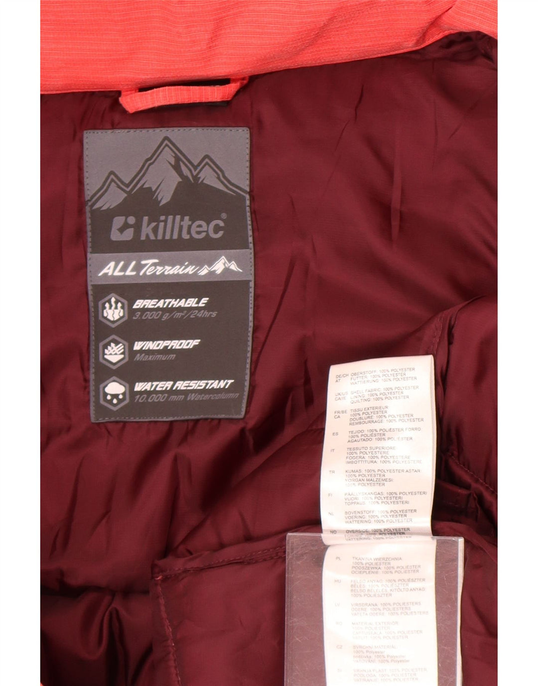 Giacca imbottita oversize con cappuccio da donna Killtec UK 18 XL poliestere rosso