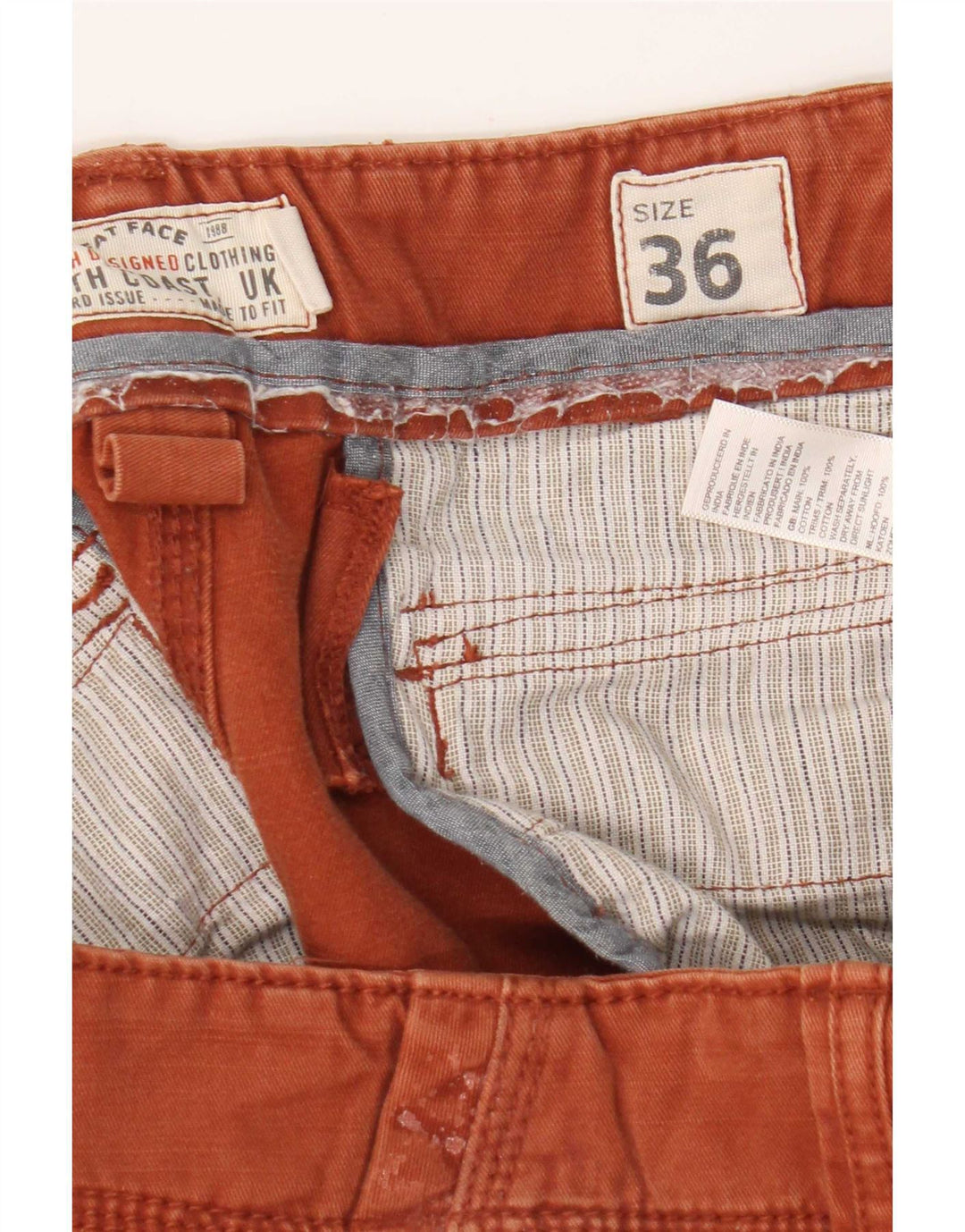 Pantaloncini cargo da uomo Fat Face W36 Large in cotone arancione