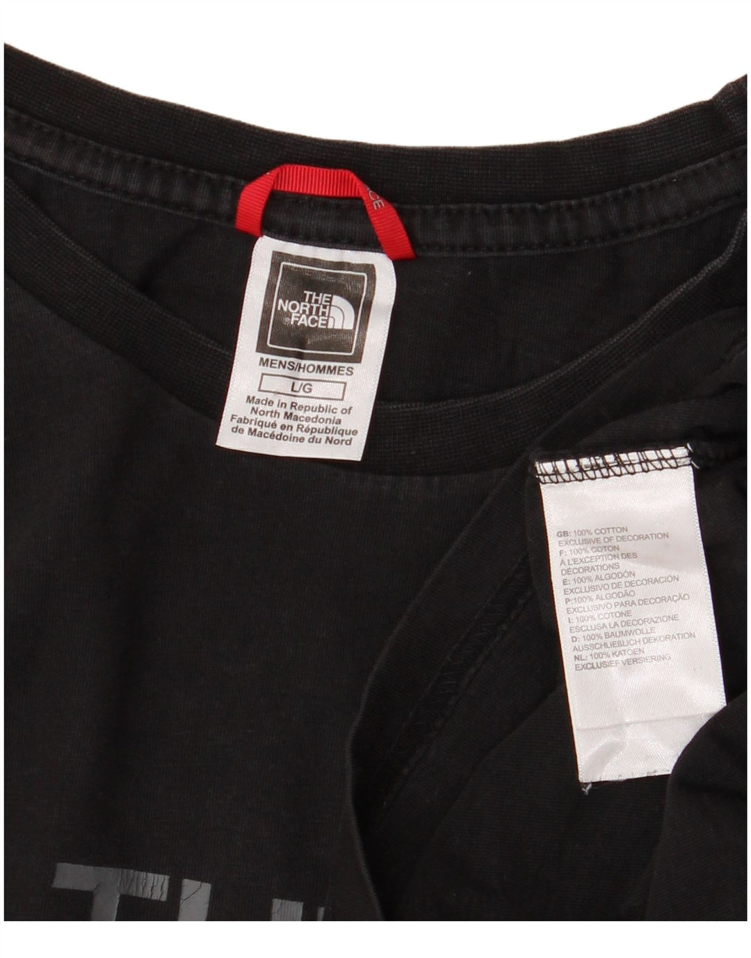 T-shirt grafica da uomo The North Face Top grande in cotone nero