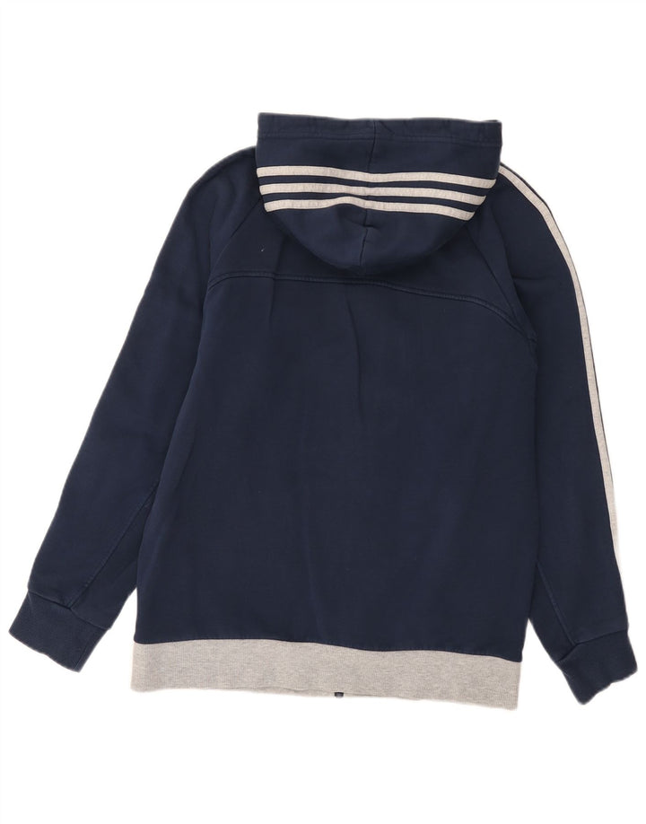 Maglione con cappuccio e zip da uomo Adidas in cotone blu navy medio