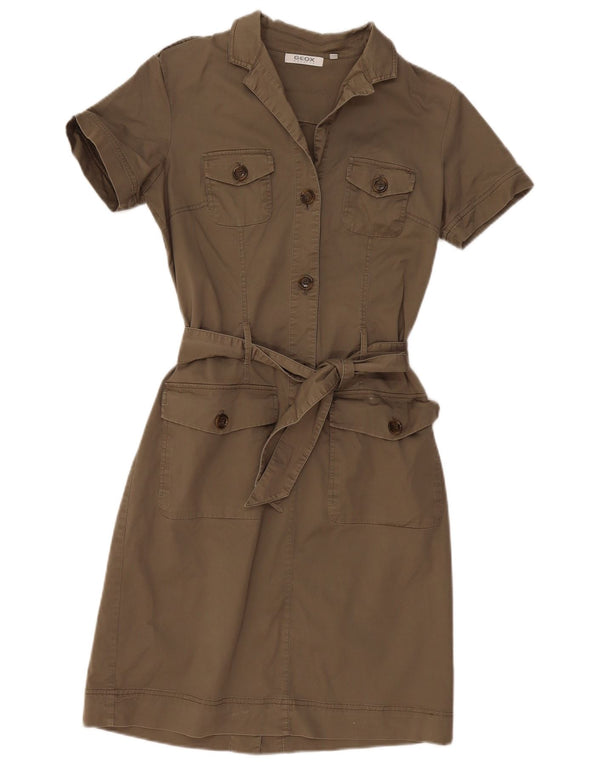 Geox Abito da camicia militare Respira da donna UK 12 Medio Cachi