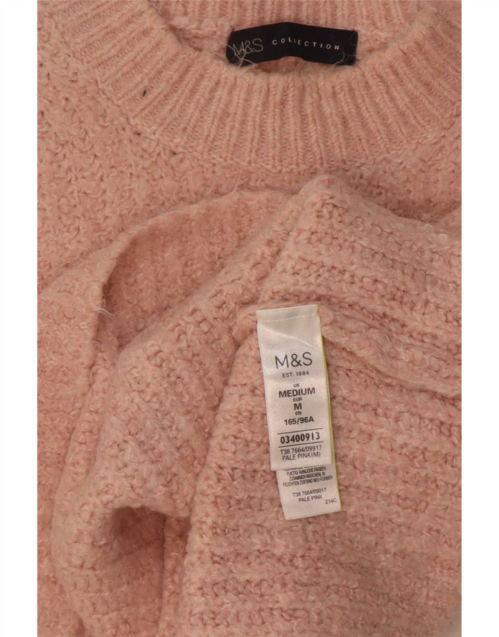Maglione maglione a collo alto da donna Marks & Spencer UK 14 Rosa medio