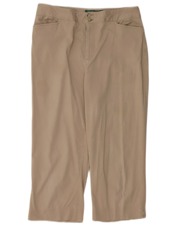 Pantaloni capri dritti da donna Ralph Lauren US 12 Large W32 L21 Beige