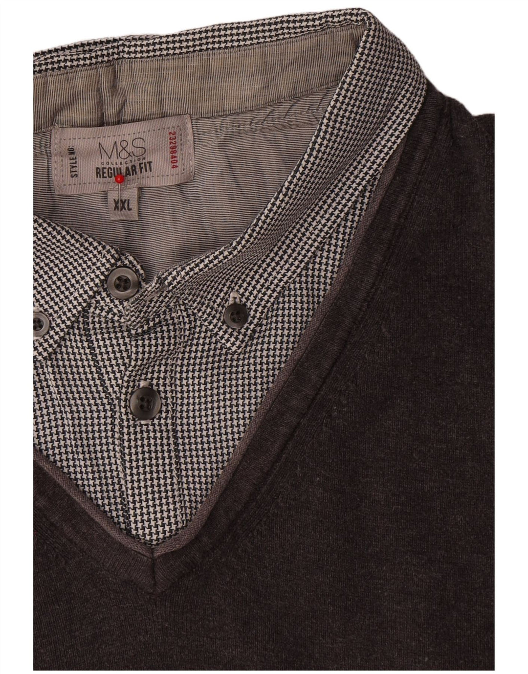 Maglione da uomo Marks & Spencer vestibilità regolare con scollo a V 2XL cotone marrone