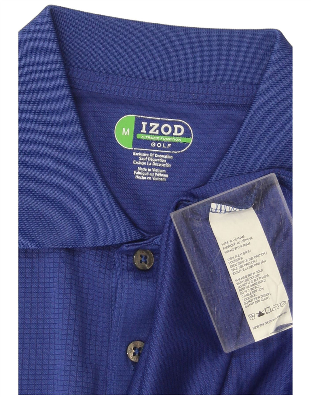Polo da uomo Izod in poliestere blu medio