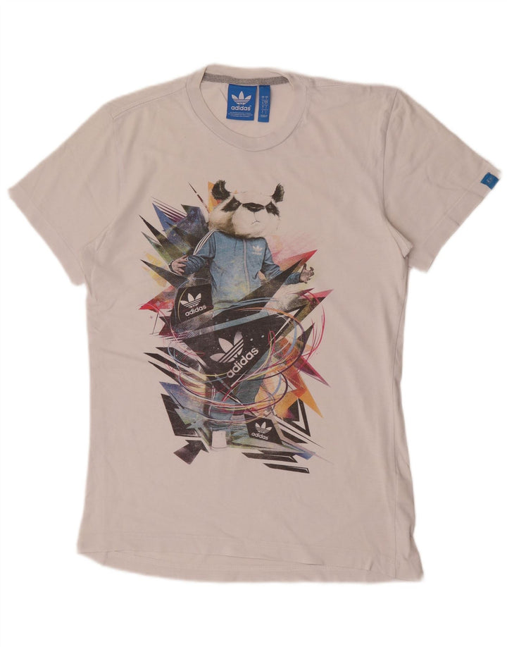 T-shirt grafica da uomo Adidas Top piccola in cotone bianco
