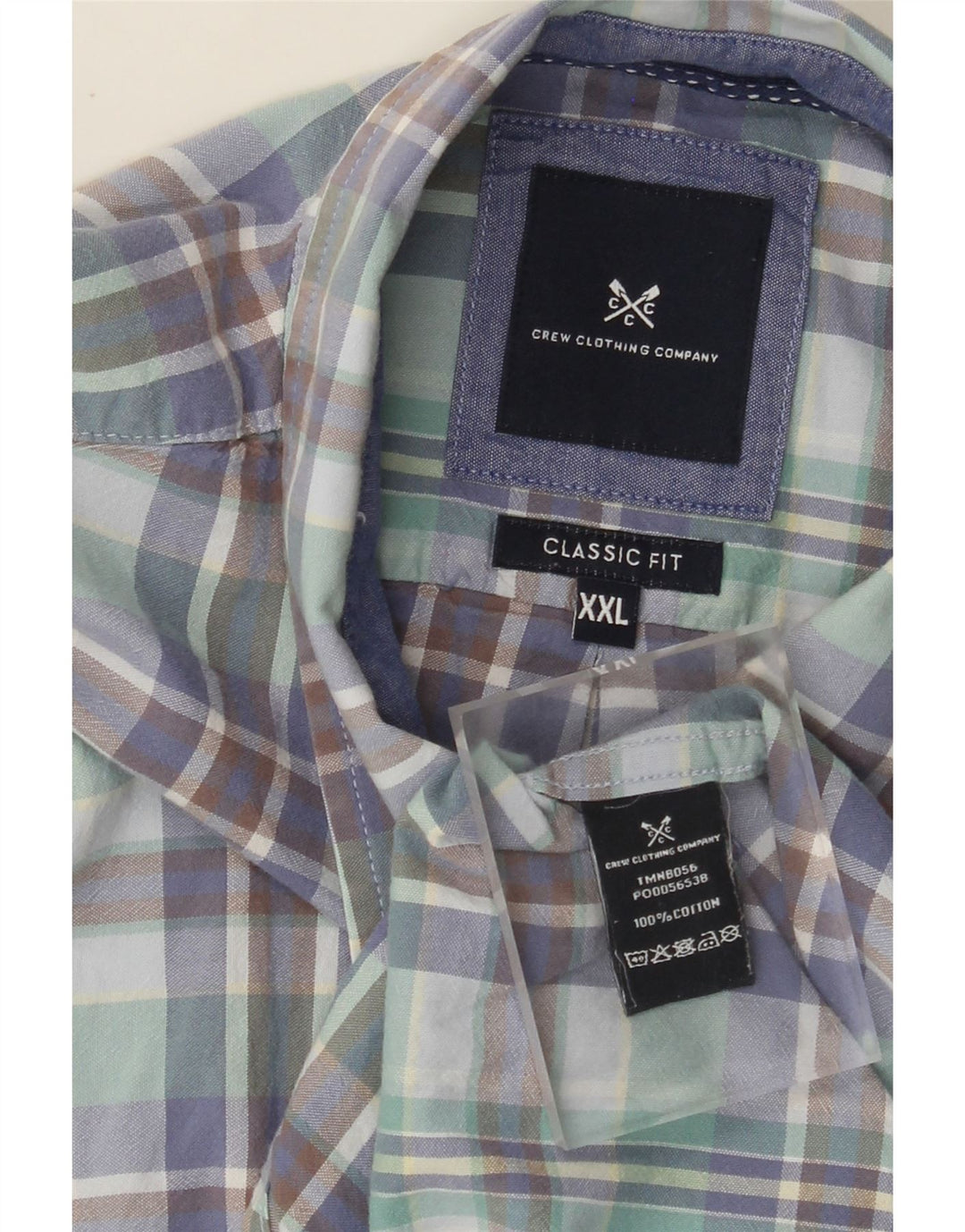 CREW CLOTHING Camicia da uomo classica vestibilità 2XL in cotone a quadri multicolore