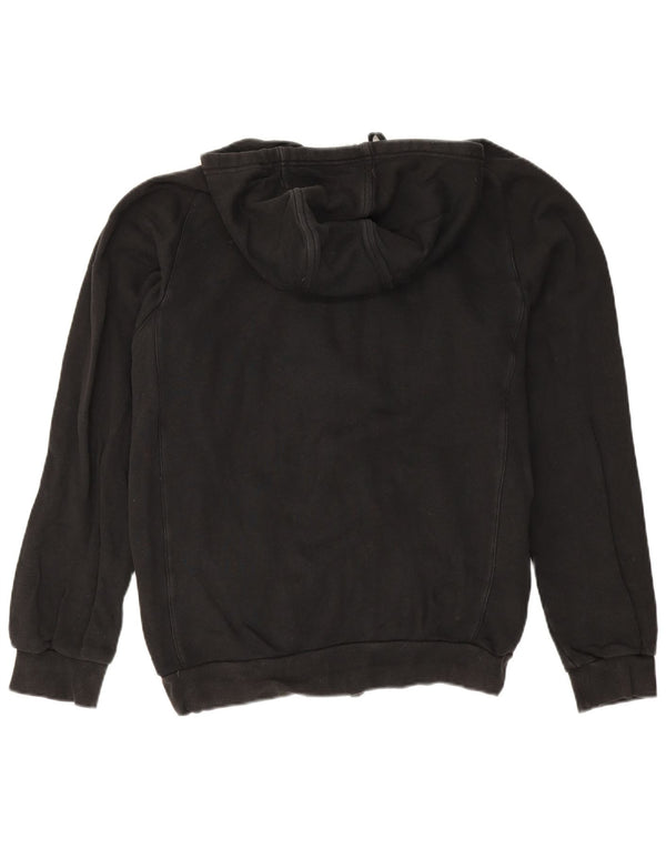 Maglione con cappuccio e zip grafica da uomo Adidas in cotone nero medio