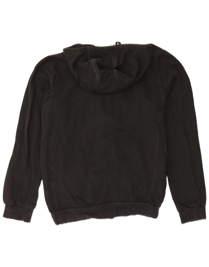 Maglione con cappuccio e zip grafica da uomo Adidas in cotone nero medio