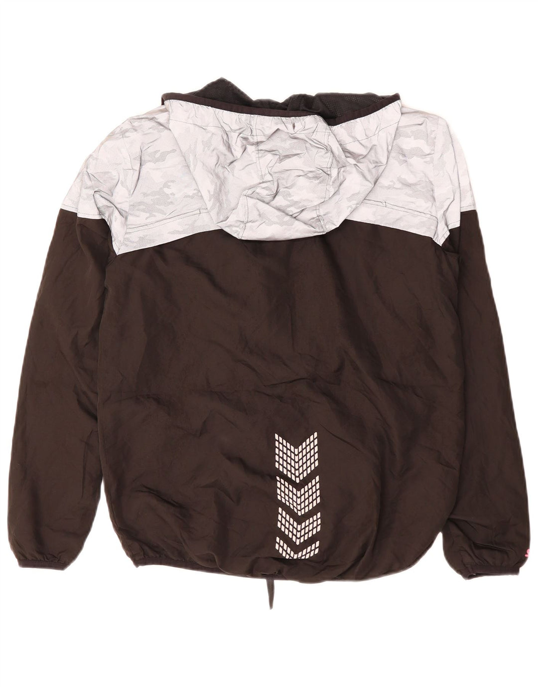 Giacca antipioggia con cappuccio grafico da donna STARTER UK 10 Small Black Camouflage