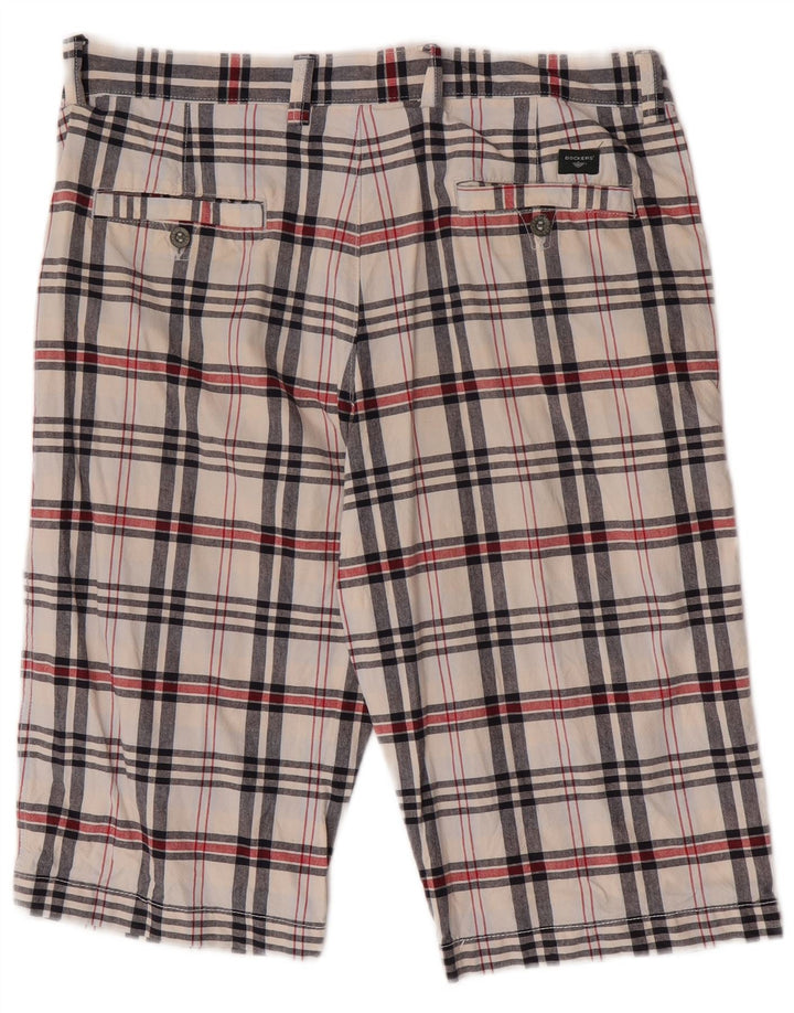 Dockers Pantaloncini casual slim fit kaki da uomo W36 grandi quadri multicolori