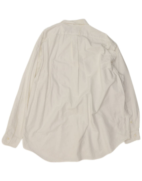 Camicia Ralph Lauren da uomo grande e alta XL in cotone bianco