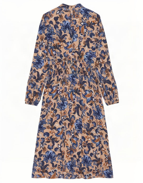 Abito lungo a maniche lunghe da donna Marks & Spencer UK 14 Grande motivo floreale rosa