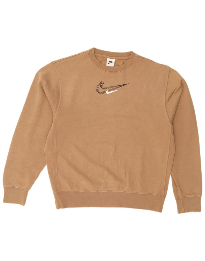 Felpa con grafica Nike da uomo, piccola, beige