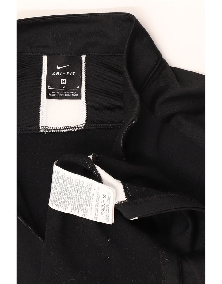 Felpa da uomo Nike Dri Fit con zip e collo, maglione color block medio nero