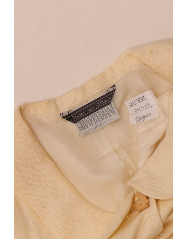 Gianfrediani Giacca Blazer da Donna a Maniche Corte a 4 Bottoni UK 16 Large Beige