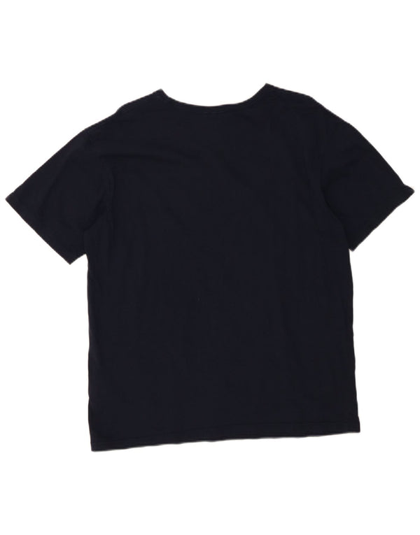 QUIKSILVER Mens Graphic T-Shirt Top Large Navy Blue Cotton