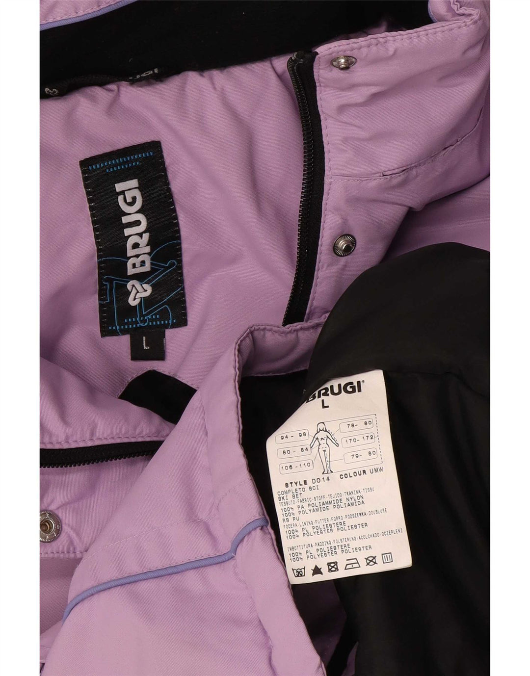 Giacca da sci con cappuccio da donna Brugi UK 16 Large Viola Colourblock Poliestere