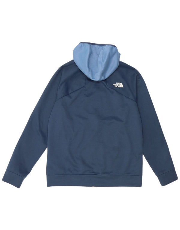 The North Face Mens Zip Hoodie Sweater Large Navy Blue Colourblock
