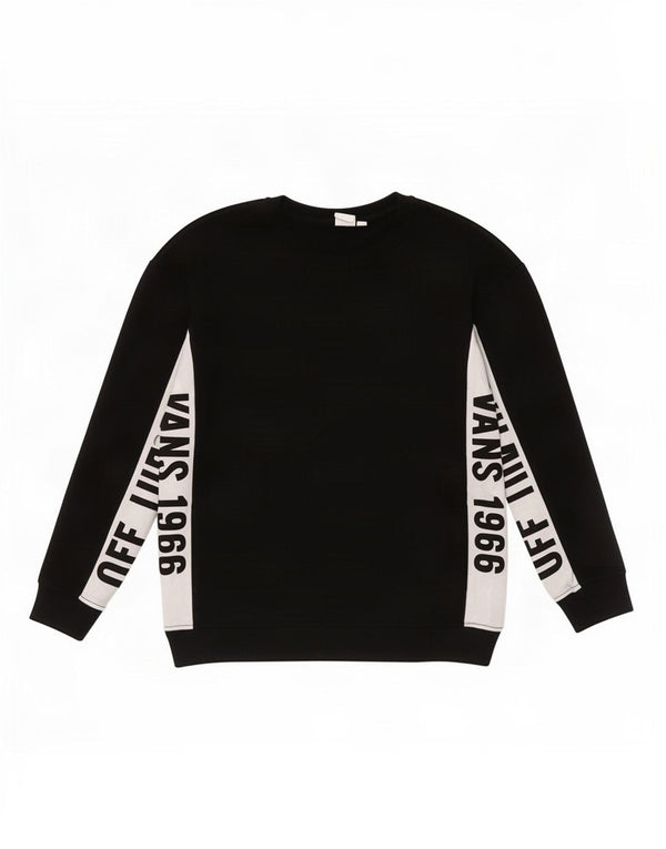 Felpa con grafica da uomo Vans XS in cotone color block nero