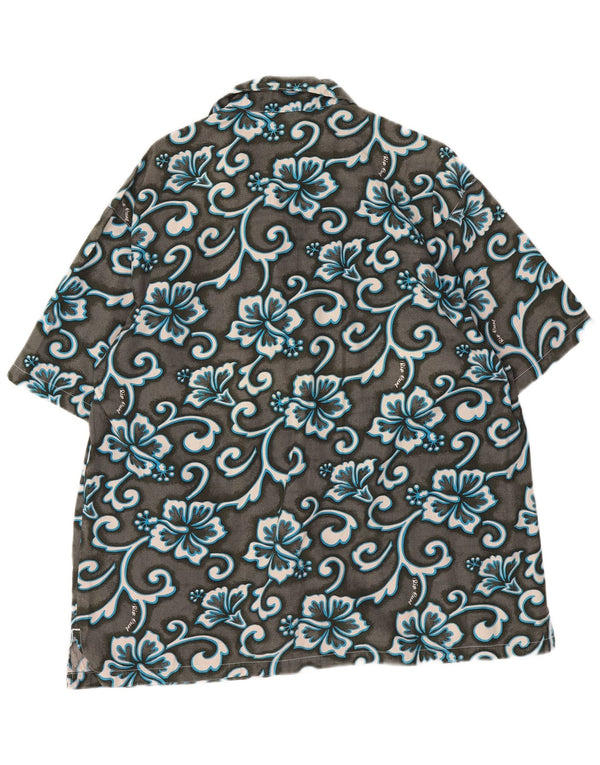 Camicia a maniche corte da uomo Rip Curl Grande cotone floreale grigio hawaiano